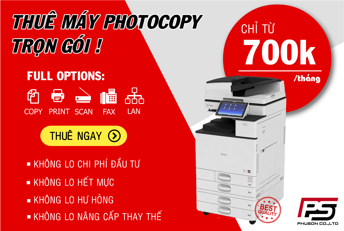 Dịch vụ cho thuê máy photocopy chỉ từ 700k
