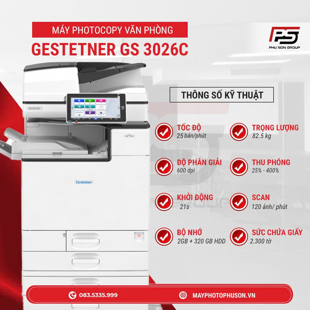 Thông số kỹ thuật cơ abnr Gestetner GS3026C