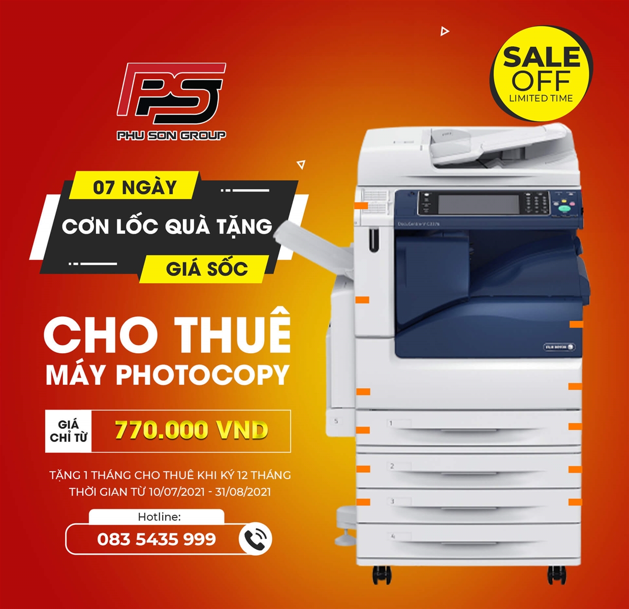 Khuyến mại cho thuê máy photocopy 2021