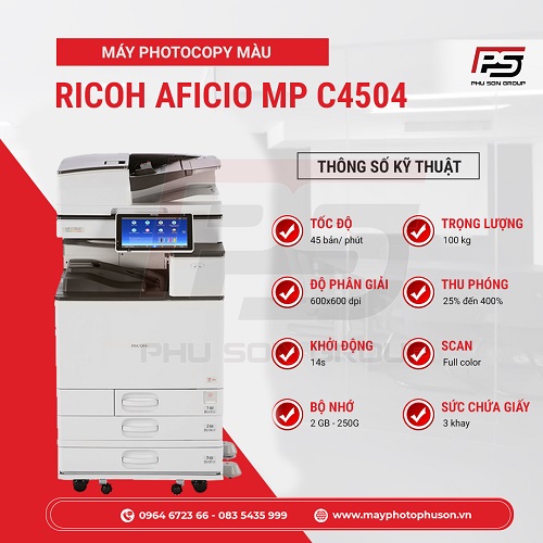 Dịch vụ Thuê máy Photocopy Ricoh MP C4504