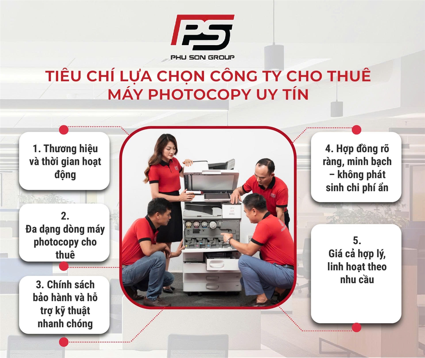 Tiêu chí lựa chọn công ty cho thuê máy photocopy uy tín